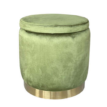 J.Elliot Home Roxanne 40x41cm Velvet Stool - Olive & Gold