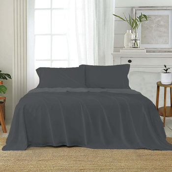 J Elliot Home Microfibre King Sheet Set w/Pillowcases - Charcoal