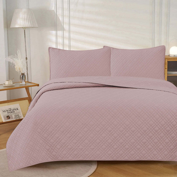 J Elliot Home Morris Microfibre King Quilted Coverlet/Pillowcases Blush