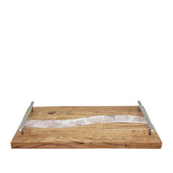 J.Elliot Home Bently 60x28cm Serving Tray w/ Handles - White