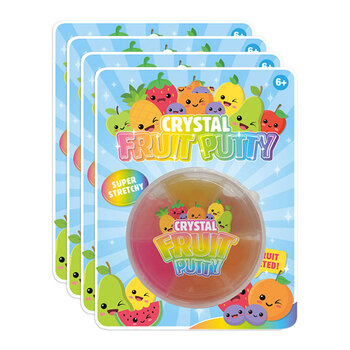 4PK Bensons Crystal Fruit Putty Kids/Childrens Slime Toy 6y+