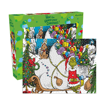 500pc Aquarius The Grinch Sleigh 35x48cm Jigsaw Puzzle 8y+