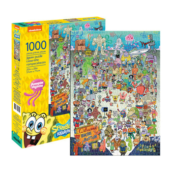 1000pc Aquarius SpongeBob SquarePants Cast 51x71cm Jigsaw Puzzle 14y+