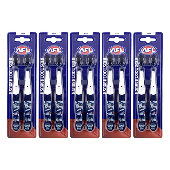 5x 2pc AFL Mascot Kids/Children Soft Bristles Toothbrush Geelong Cats 3y+