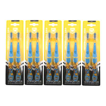 5x 2pc NRL Mascot Gold Coast Titans  Kids/Toddler Soft Toothbrush 3y+