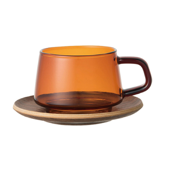 Kinto Sepia 270ml Glass Coffee/Tea Cup & Saucer - Brown