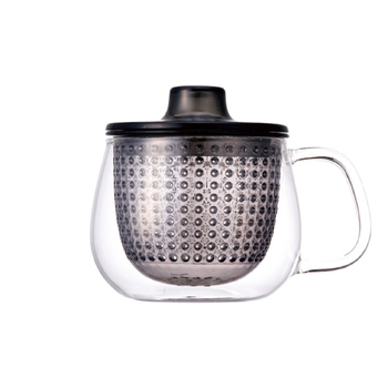 Kinto Unitea 350ml/12.2cm Unimug Glass Cup w/ Strainer/Lid - Grey