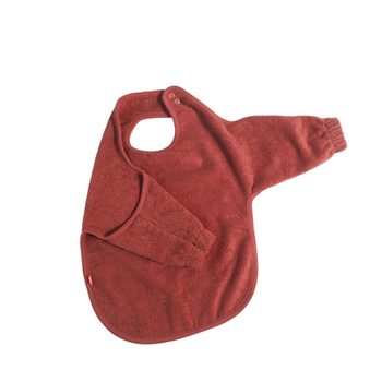 Kikadu 72x38cm Bath Bib Terry Towel w/ Sleeves Baby/Infant 6m+ Rust