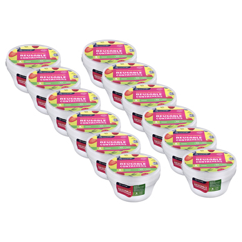 12x 5pc Topchef 700ml Round Food Storage Container Box