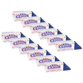 12PK Carson No.3 Lumber/Concrete/Rubber/Paper Builders Crayons Blue