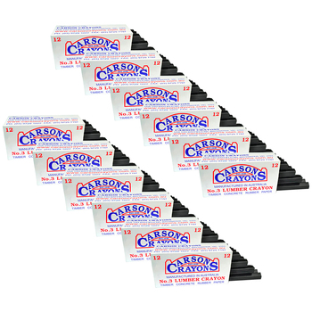 12PK Carson No.3 Lumber/Concrete/Rubber/Paper Builders Crayons Black