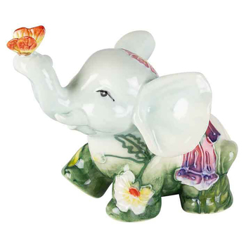 Old Tupton Ware Flower Garden And Bird Elephant Home Decor Statue