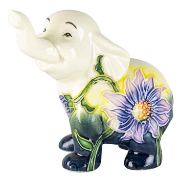 Old Tupton Ware Flowers Purple Elephant Home Decor Decorative Statue