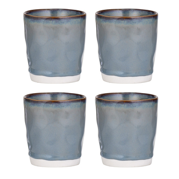 4PK Ladelle Halo Porcelain 9cm/350ml Tumbler - Steel