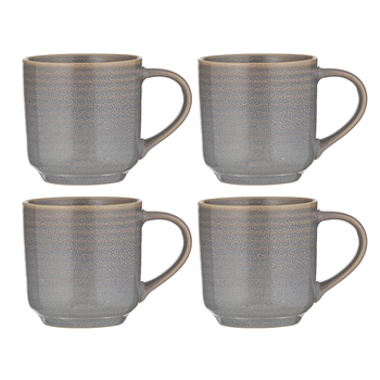 4PK Ladelle Melange Cornflower Stoneware 13cm/380ml Mug - Light Grey