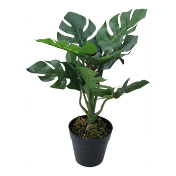 LVD Potted 10cm Monsteria Faux Artificial Plant Small - Green