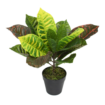 LVD Potted 38cm Croton Faux/Fake Artificial Plant - Green