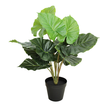 LVD Potted 65cm Elephant Ears Faux Artificial Plant - Green