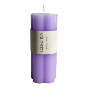 LVD Unscented Flower 12cm Wax Pillar Candle Home Decor Display - Grape