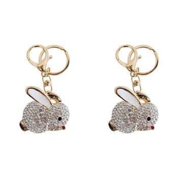 2PK LVD Metal 9cm Bunny Keyring Hanging Bag/Key Ring Accessory