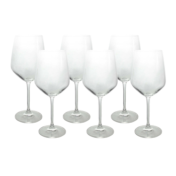 LVD 6pc Curve 23cm/540ml Stemmed Red Wine Glass Set - Clear