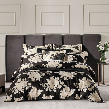 Grace by Linen House Donato Queen Quilt Cover Set - Black