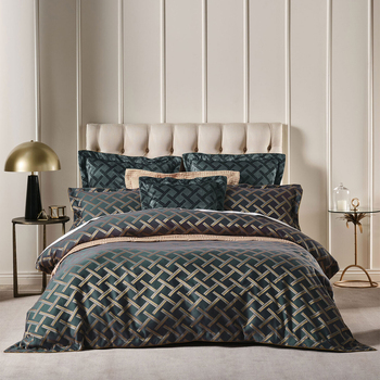 Grace by Linen House Valeria Queen Quilt Cover Set - Slate