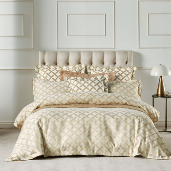 Grace by Linen House Valeria Super King Quilt Cover Set - Champagne