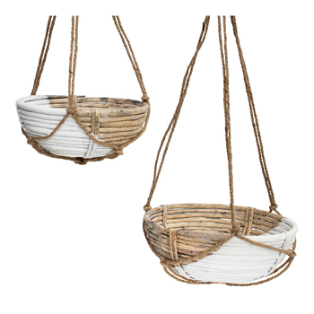 LVD 2PK Hanging Willow 29/24cm Planter Basket w/ Rope Set