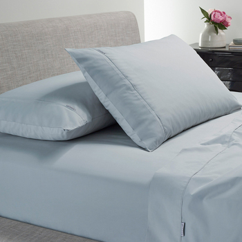 Bianca Heston Cotton Steel Blue Sheet Set - Long Single