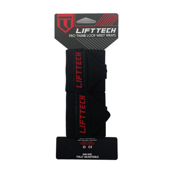 Lifttech Fitness 50.8cm Pro Thumb Loop Wrist Strap Lifting Support