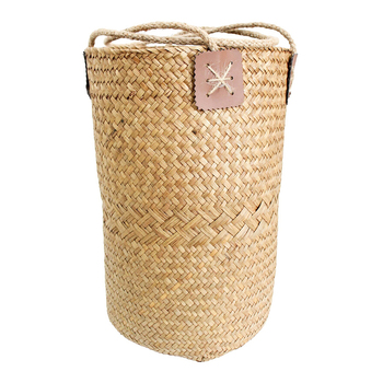 LVD Woven Straw 25cm Carry All Planter Basket w/ Handle - Natural