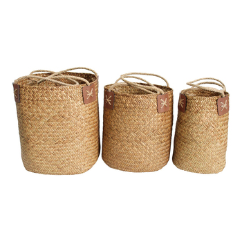 LVD 3PK Woven 22/21/17cm Planter Basket Storage Set - Natural