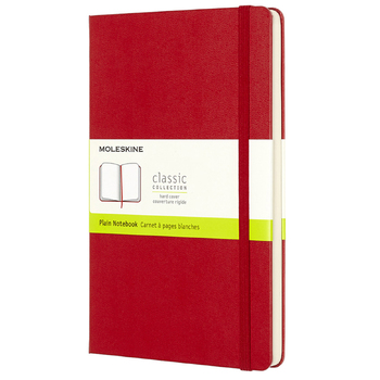 Moleskine Classic Plain Hard Cover Notebook L - Scarlet Red