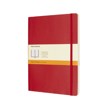 Moleskine Classic Ruled Soft Cover Notebook XL - Scarlet Red