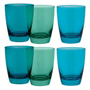 6pc Ocean Lively Moment Glass Coloured 365ml