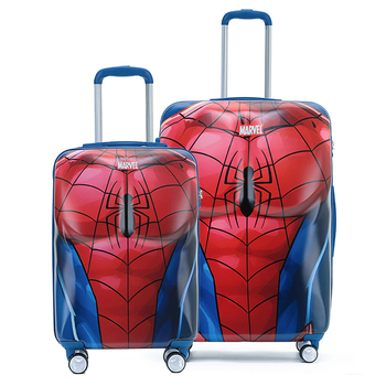 2pc Marvel Spiderman Pc 19"/28" Checked Trolley Luggage Travel Suitcase S/L