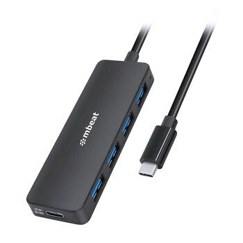 mbeat 4-Port 5Gbps USB-C Hub 15cm with USB-C DC Port