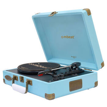 Mbeat Woostock 2 Retro Turntable Record Player - Sky Blue