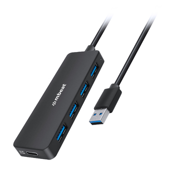 mbeat 4-Port 5Gbps USB-A Hub 15cm with USB-C DC Port