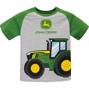 John Deere Tractor Themed T-Shirt/Tee - Grey Child Size 6