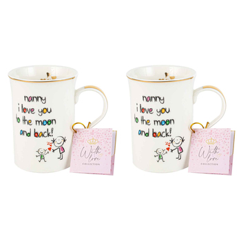 2x Nanny Crayon Mug 310ml New Bone China Novelty Gift Set