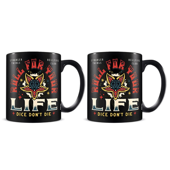 2PK Stranger Things Hellfire Theme Black Coffee Mug 300ml