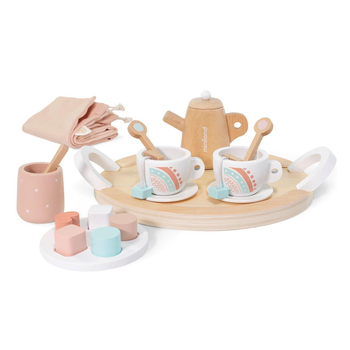 19pc Miniland Doll Kids/Children Fun Wooden Tea Set Toy 3y+