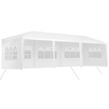 Hacienda 3x9m Marquee Party Tent w/ 5 Walls - White