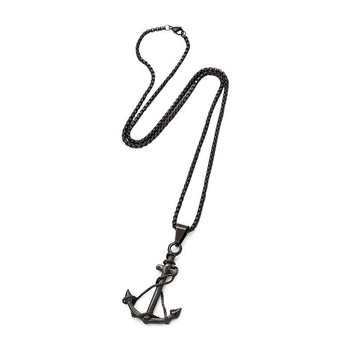 Men's Republic Nautical Anchor Necklace Gun Metal Grey