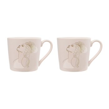 2PK Splosh Mystique 13cm Ceramic Leo Mug Drinking Cup - Beige