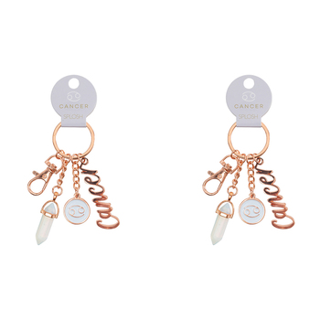 2PK Splosh Mystique Cancer Keychain Zodiac Charm - Rose Gold