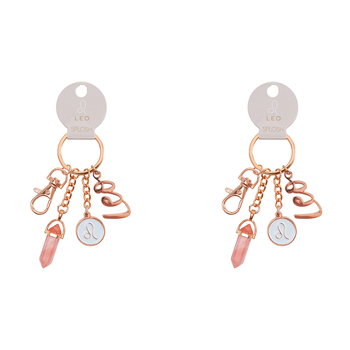 2PK Splosh Mystique Leo Keychain Zodiac Charm - Rose Gold