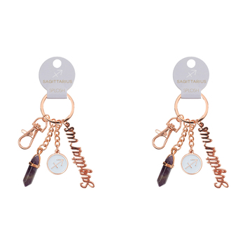 2PK Splosh Mystique Sagittarius Keychain Zodiac Charm - Rose Gold